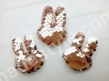 Патч пайетки  зайка. Высота 5,3 см